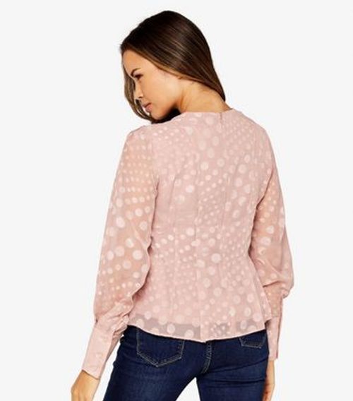 Apricot Pink Jacquard Spot...