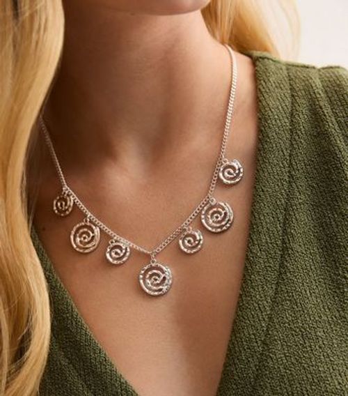 Silver Spiral Charm Necklace...