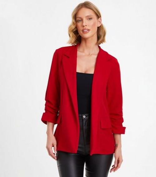 QUIZ Red Scuba Crepe Ruched...