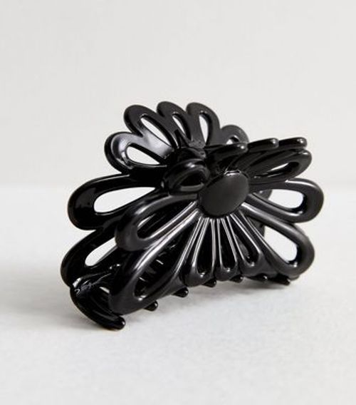 Black Flower Hair Claw Clip...