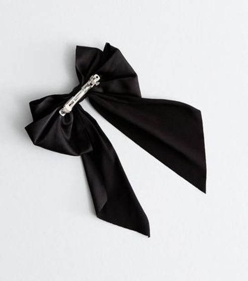 Black Satin Large Bow Hair...