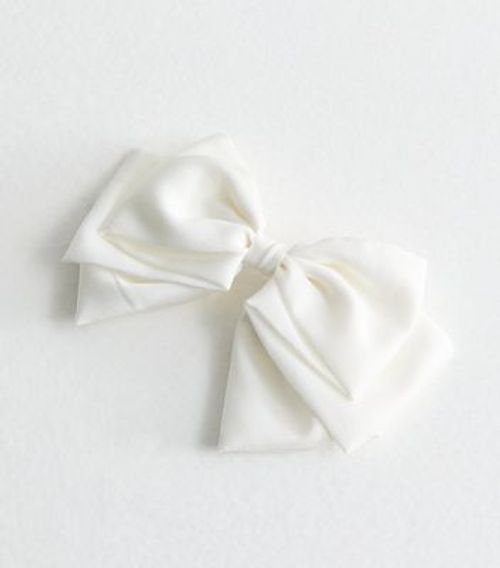 White Bow Hair Slide New Look