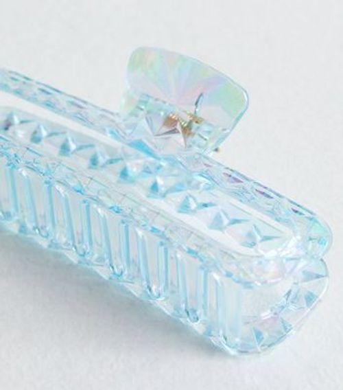 Blue Iridescent Rectangle Hair Claw Clip New Look