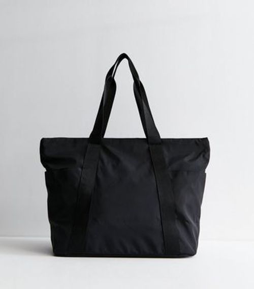 Black Zip Top Tote Bag New...