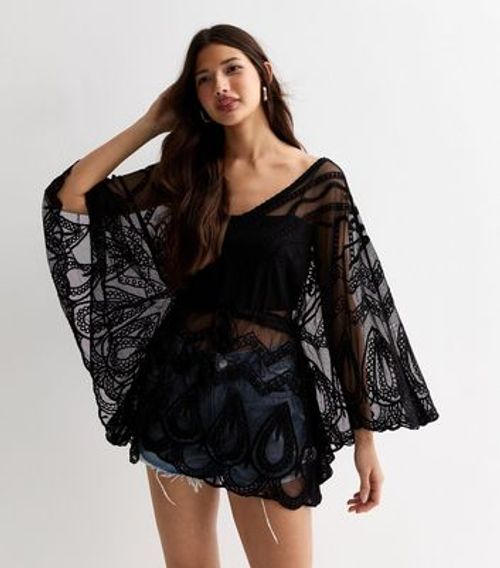 Gini London Black Lace Kimono...