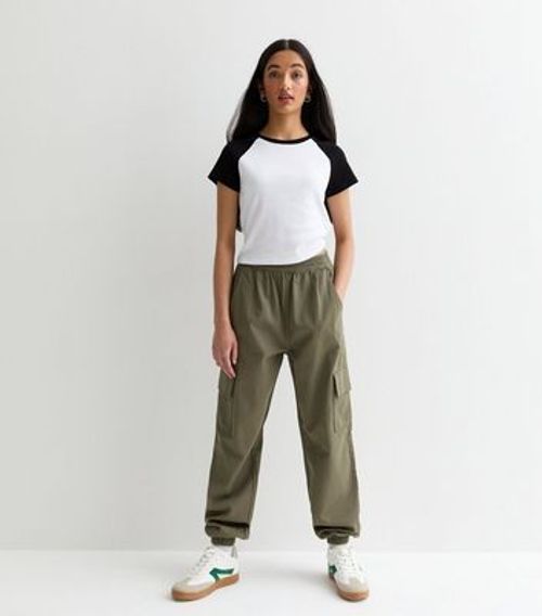 Girls Khaki Cuffed Cotton...