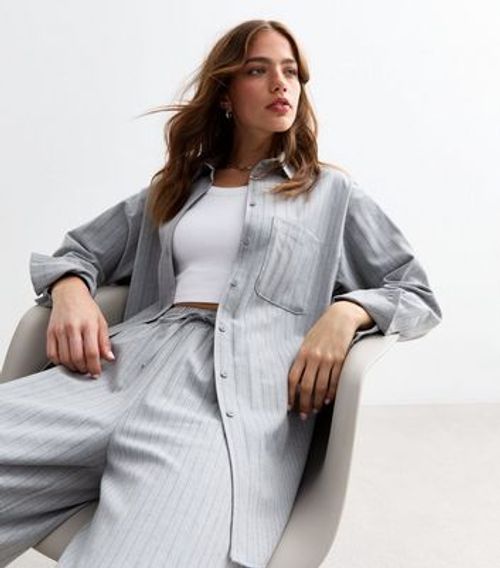 Grey Pinstripe Oversized...