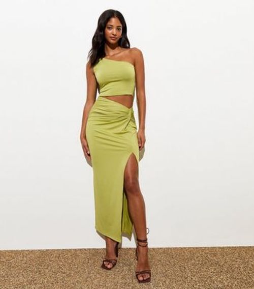 Light Green Knot Side Maxi...