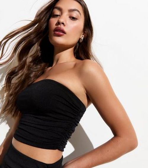 Black Ruched Side Bandeau...