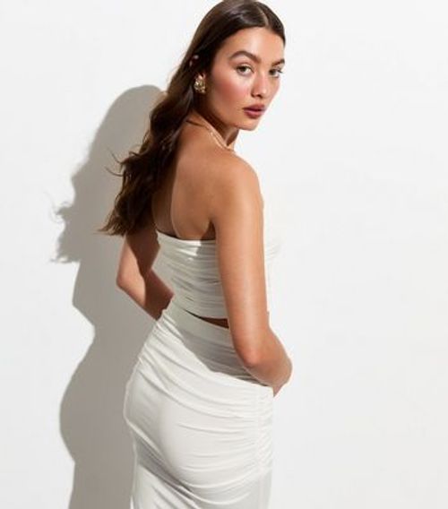 Cream Ruched Side Bandeau...