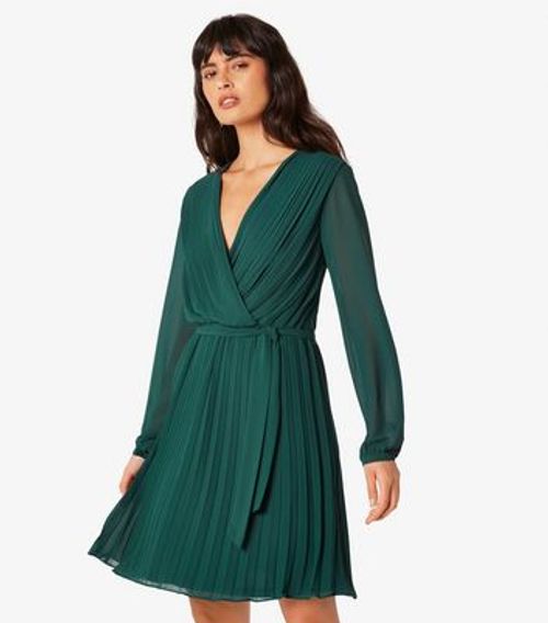 Apricot Dark Green Pleated...