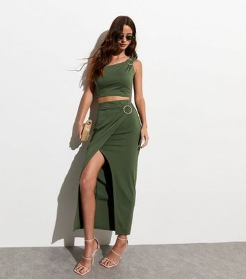 Olive Ring Trim Crop Top New...