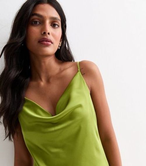 Light Green Strappy Satin...