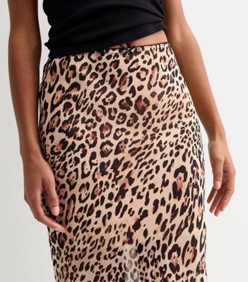 Brown Animal Print Chiffon...