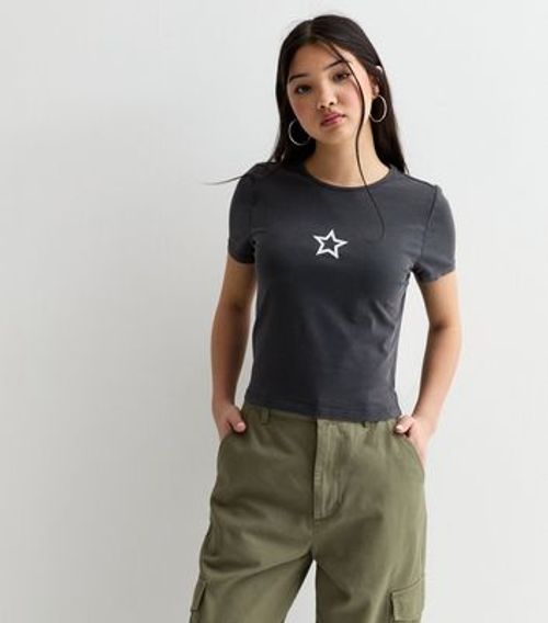 Girls Grey Distressed Star...