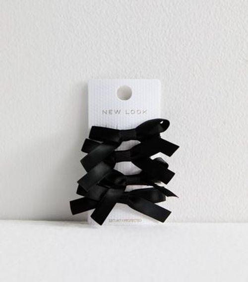 4 Pack Black Mini Satin Bow...