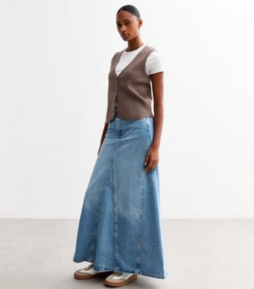 Blue Denim Panelled Skirt New...