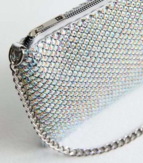 Silver Diamanté Clutch Bag...