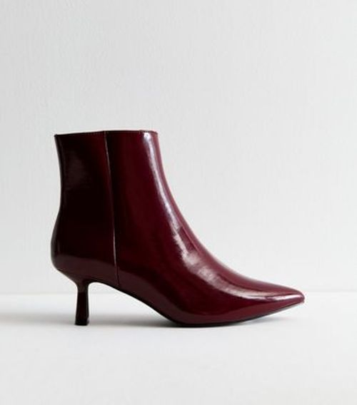 Burgundy PU Kitten Heel...