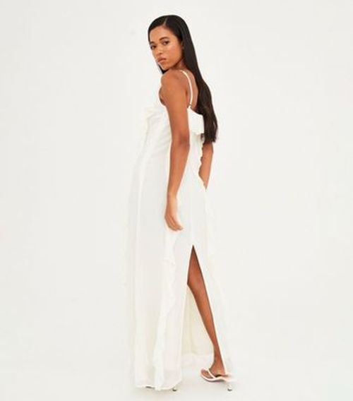 WKNDGIRL Cream Ruffle Maxi...