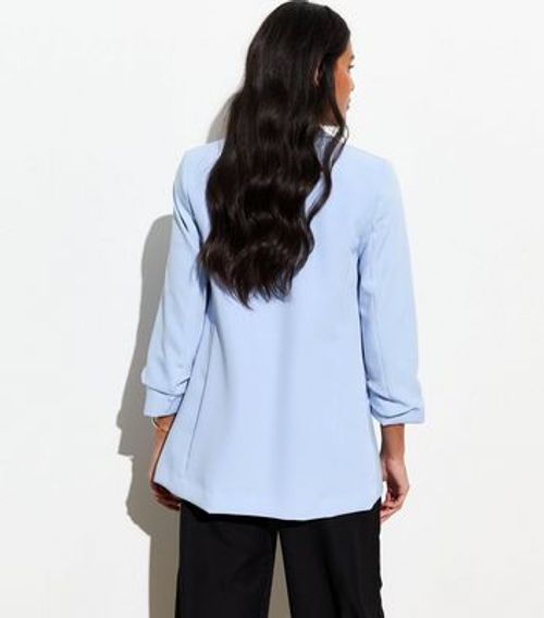 Pale Blue Ruched Sleeve...