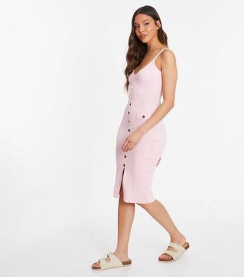 QUIZ Pink Knit Strappy Midi...