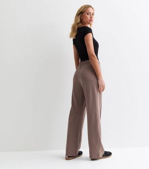 Light Brown Pin-Tuck Wide Leg...