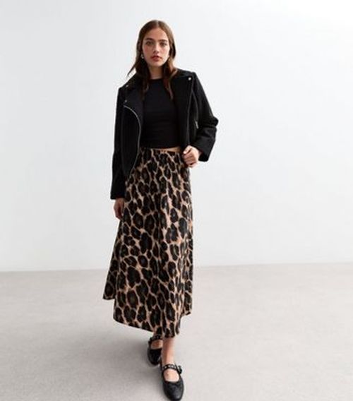 Brown Leopard Print Poplin...