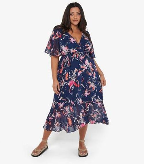 Apricot Curves Navy Floral...