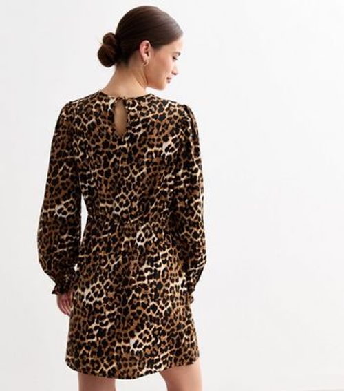 Brown Leopard Print Belted...