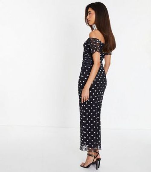 QUIZ Black Polka Dot Print...