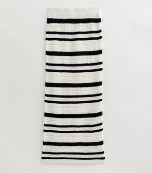 Black Striped Crochet Beach...