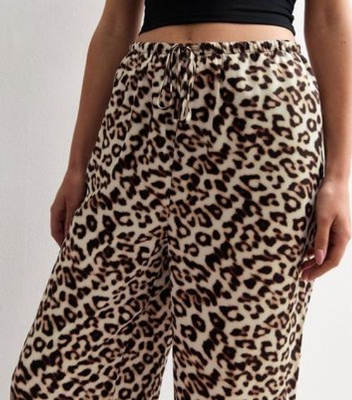 Brown Leopard Print Satin...