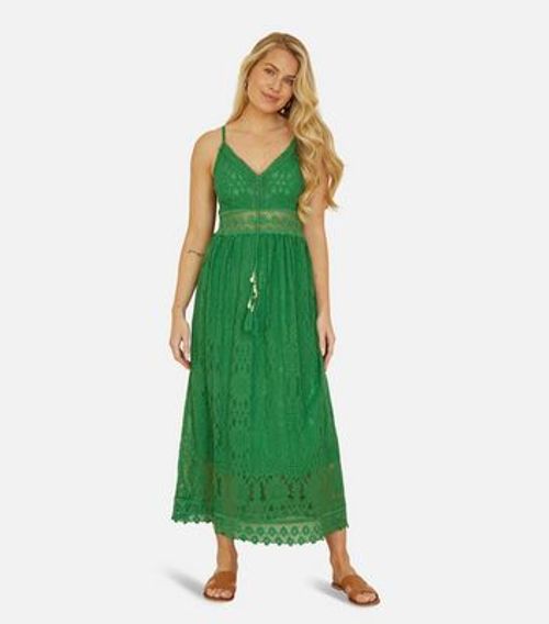 Yumi Green Lace Embroidered...