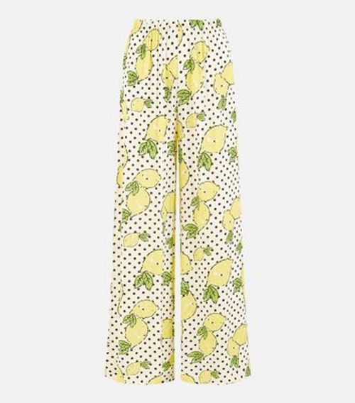 Mela White Lemon-Print Wide...