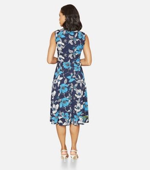 Mela Blue Floral Wrap Midi...