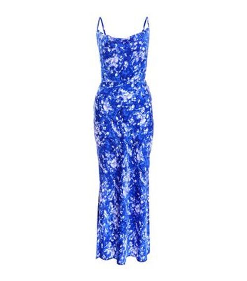 QUIZ Blue Floral Smudge Print...