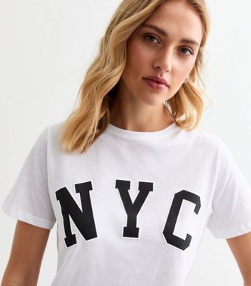 White NYC Cotton T-Shirt New...