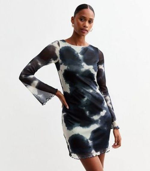 Blue Abstract Print Mesh Mini...