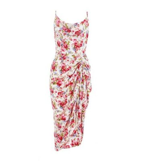 QUIZ Floral Print Ruched...