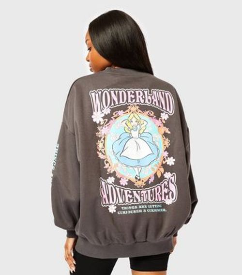 Skinnydip Grey Disney Alice in Wonderland Sweatshirt New Look