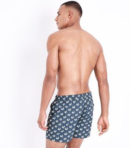 Men's Teal Zig Zag Swim...