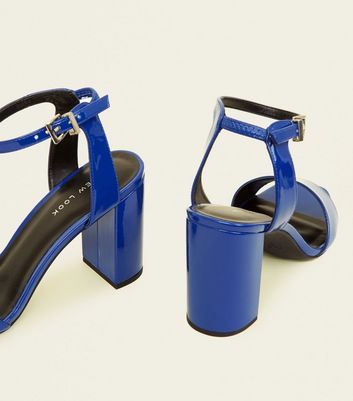 cobalt blue block heels