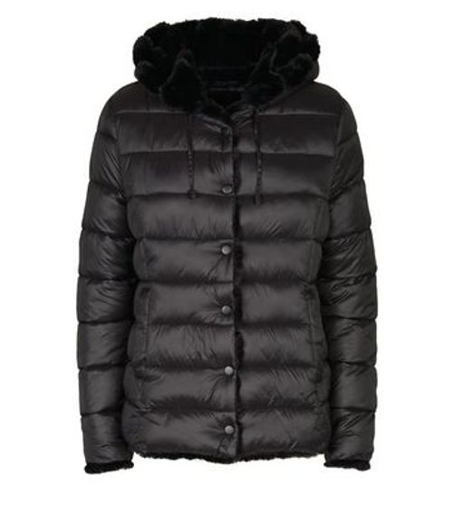 Blue Vanilla Black Reversible Faux Fur Puffer Jacket New Look Compare Union Square Aberdeen Ping Centre Blue Vanilla Black Reversible Faux Fur, Blue Vanilla Black Faux Fur Hooded Puffer Coat With Hood