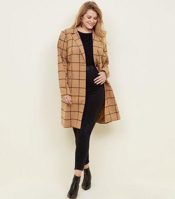 New look top grid check coat