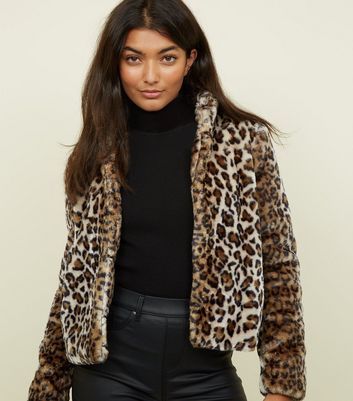 new look leopard print faux fur coat