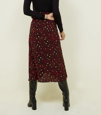 red leopard wrap skirt