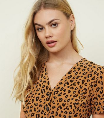 leopard print tea dress new look