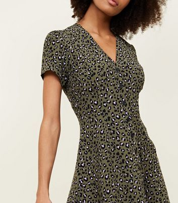 new look leopard tea dress