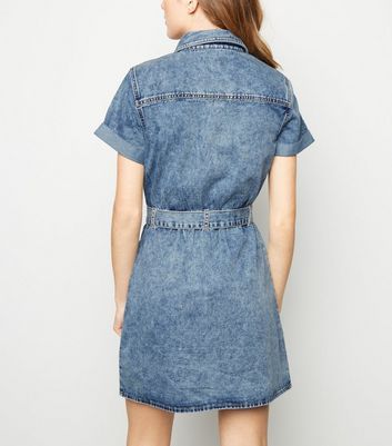 pale blue denim dress